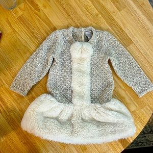 Tahari sz 2T holiday snow dress GUC